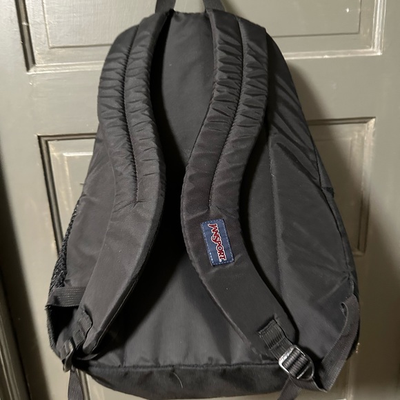 BIG Black Jansport Backpack 5 Zip Pockets - Picture 4 of 6